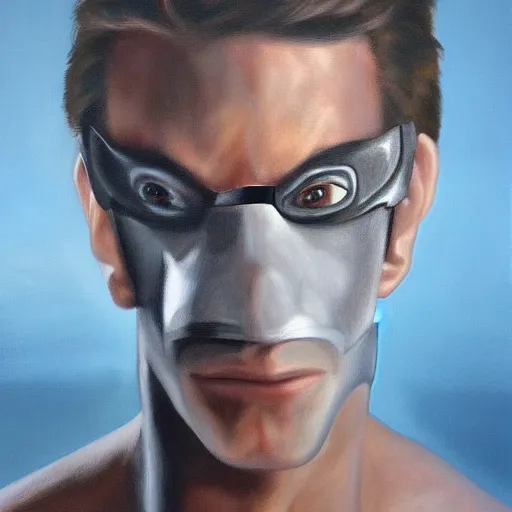 Prompt: hyperrealistic painting of a modern day cyclops