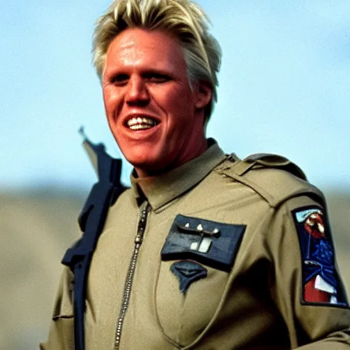 Image similar to gary busey in starship troopers