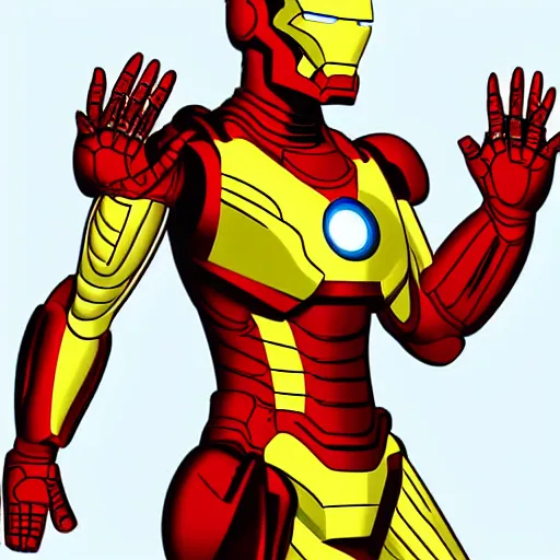 Prompt: Detailed digital art of iron man female armor