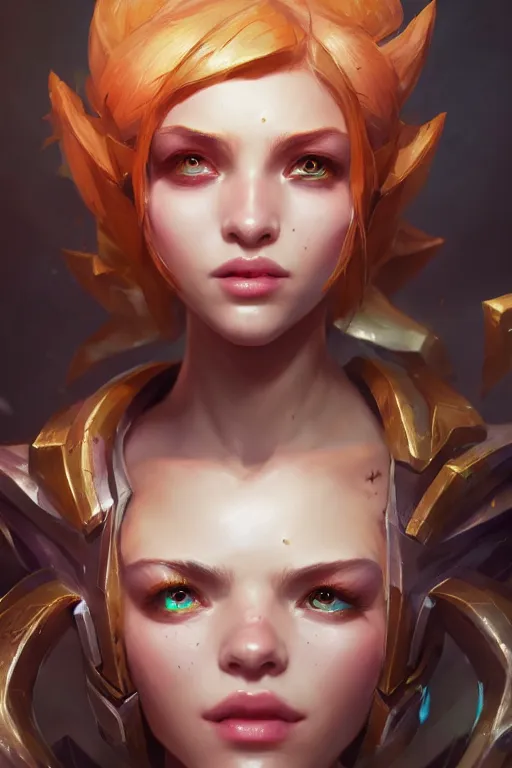 Image similar to league of legends portrait, au naturel, hyper detailed, digital art, trending in artstation, cinematic lighting, studio quality, smooth render, unreal engine 5 rendered, octane rendered, art style by klimt and nixeu and ian sprigger and wlop and krenz cushart.