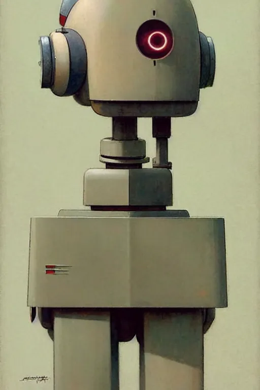 Prompt: (((((1950s Ralph Angus McQuarrie robot designs . muted colors.))))) by Jean-Baptiste Monge !!!!!!!!!!!!!!!!!!!!!!!!!!!