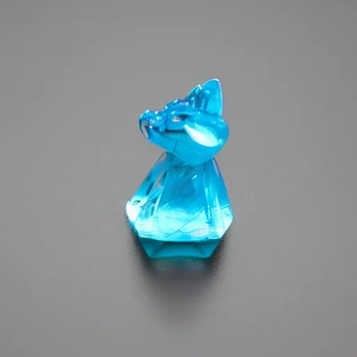 Prompt: small cyan colored crystal creature