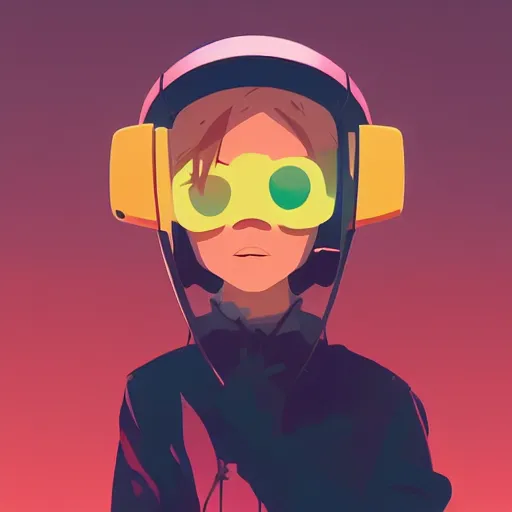 Image similar to face icon stylized minimalist flcl, loftis, cory behance hd by jesper ejsing, by rhads, makoto shinkai and lois van baarle, ilya kuvshinov, rossdraws global illumination