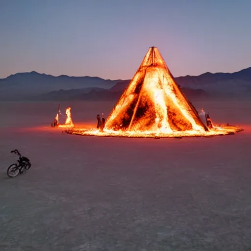 Prompt: photograph of a packed concert burning man on the surface of the moon