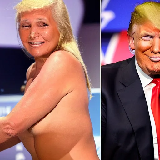 Image similar to donald trump in a bikini