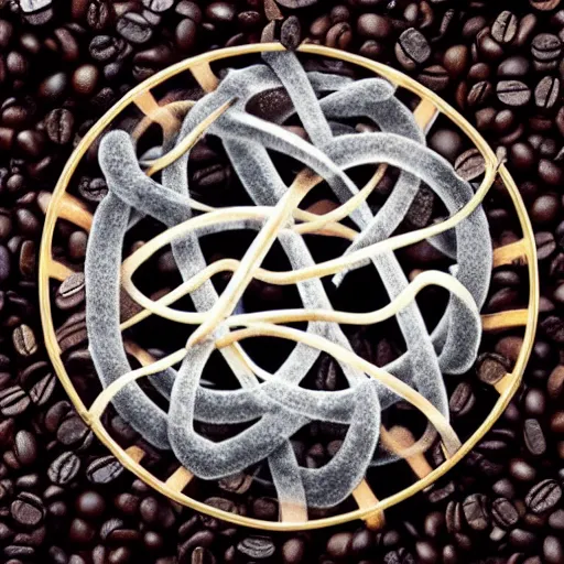 Image similar to the steam from a hot cup of coffee forming the three borromean rings