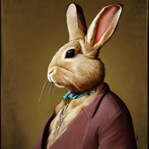 Prompt: portrait of a rabbit king