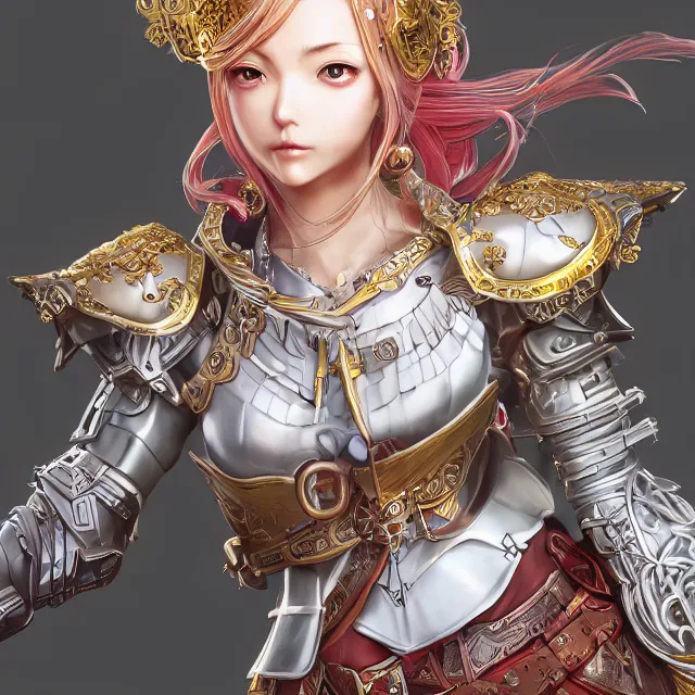 Prompt: studio portrait of lawful good colorful female holy shield paladin as absurdly beautiful, elegant, young sensual anime girl, ultrafine hyperrealistic detailed face illustration by kim jung gi, irakli nadar, intricate linework, sharp focus, bright colors, matte, octopath traveler, final fantasy, unreal engine highly rendered, global illumination, radiant light, intricate environment