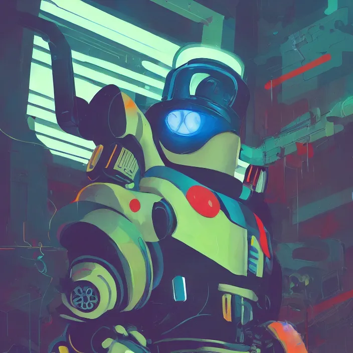 Image similar to a colorful comic noir illustration painting of a cyberpunk buzz lightyear by sachin teng and sergey kolesov and ruan jia and heng z. hyper detailed. octane render. trending on artstation