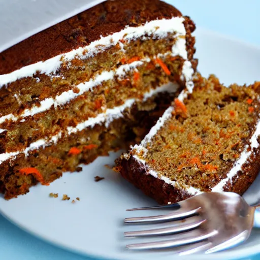 Prompt: carrot cake, award winning carrot cake, sweetened by natural secret ingredients. tastes like the original out of arkansas