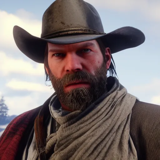 Image similar to Film still of Felix Arvid Ulf Kjellberg, from Red Dead Redemption 2 (2018 video game)