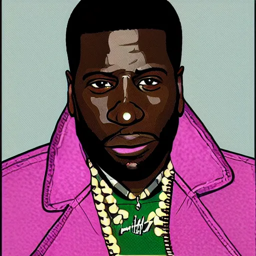 Image similar to [portrait of Gucci Mane as a GTA character, close up]