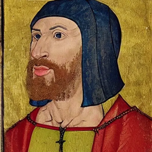 Prompt: chris evans, medieval painting,