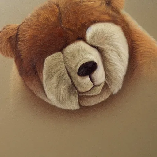 Image similar to a realistic teddy bear painting by Philipp Otto Runge, 4k, trending on cgsociety, Extremely detailed, 8k