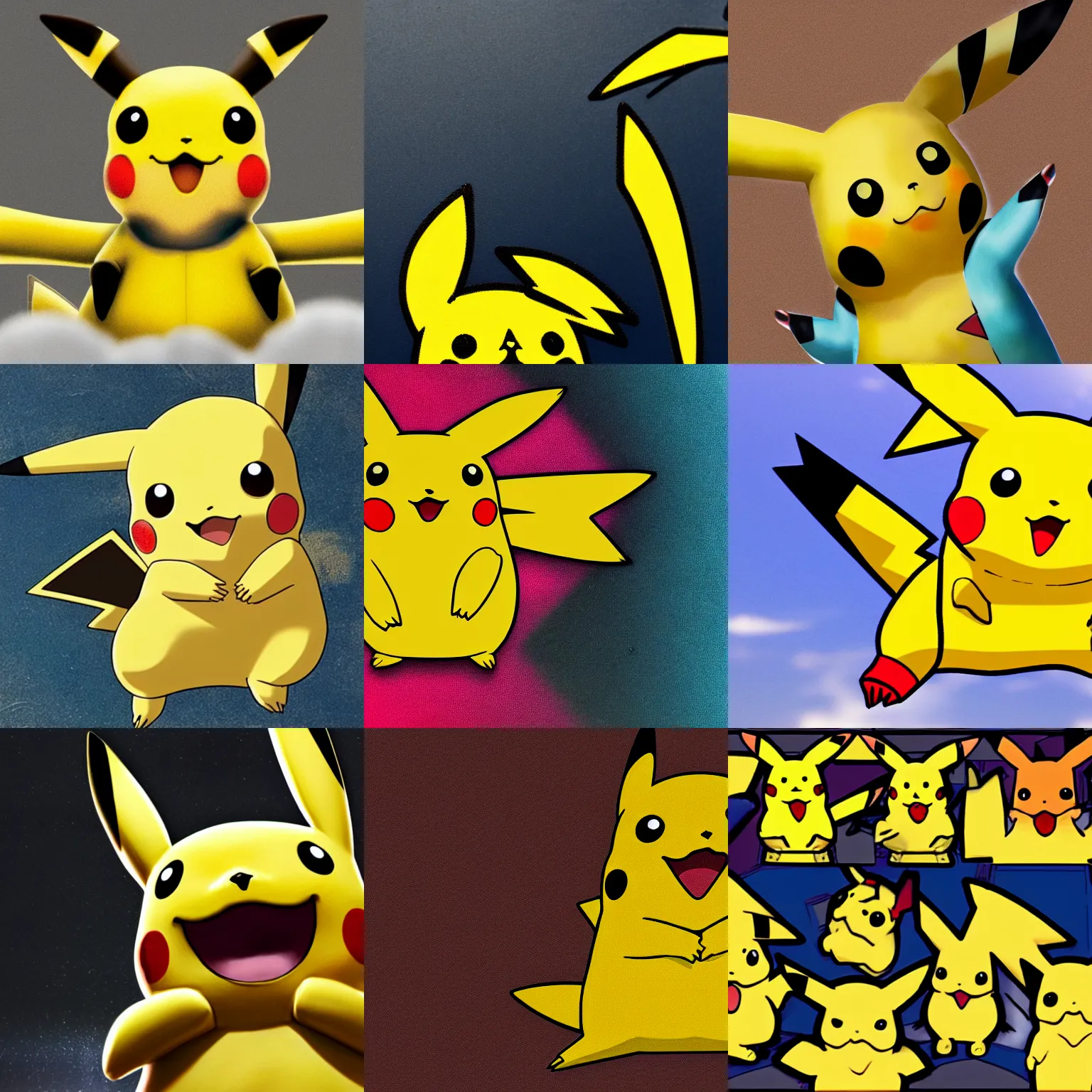 Prompt: very close detailed image of pikachu