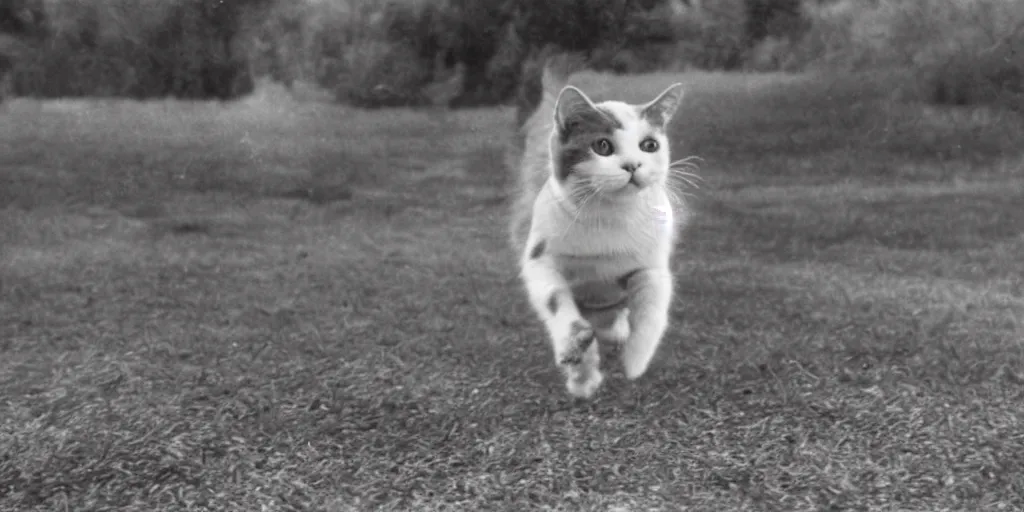 Image similar to filmreel image of a cat running