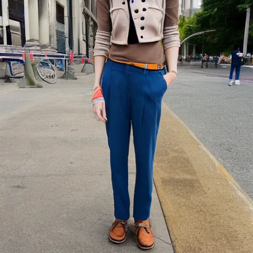 Prompt: Waya Steurbaut in anime brown hair bleu pants? in the style of waya Steurbaut