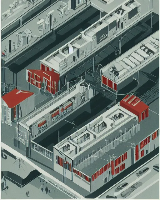 Image similar to a detailed matte illustration of a factory with a beautiful face by julia hetta and robert h hudson