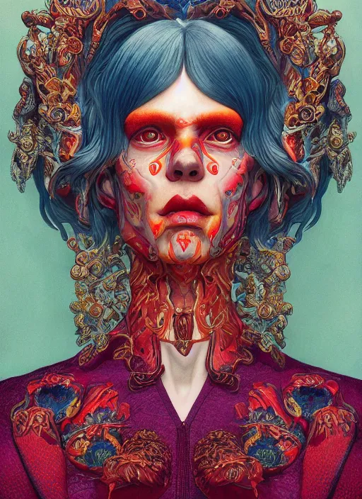 Image similar to flame portrait :: by Martine Johanna and Simon Stålenhag and Chie Yoshii and Casey Weldon and Guillermo del toro :: ornate, dynamic, particulate, rich colors, intricate, harper's bazaar, elegant, highly detailed, centered, artstation, smooth, sharp focus, octane render, 3d