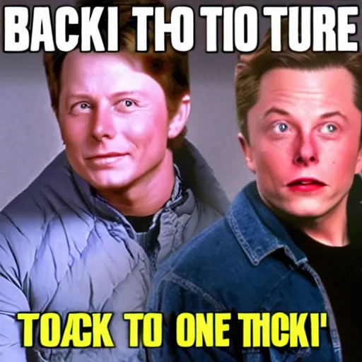 Prompt: back to the Future but Marty McFly is Elon Musk