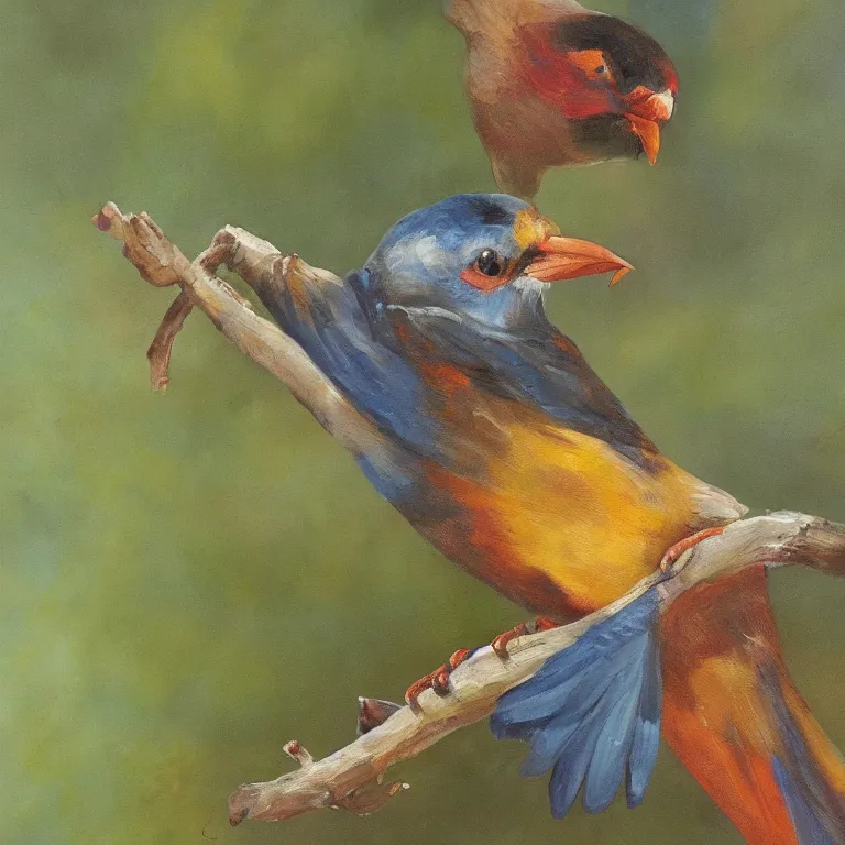 Image similar to a beautiful painting of a bird in hand is worth two in the bush, highly detailed, 8 k resolution