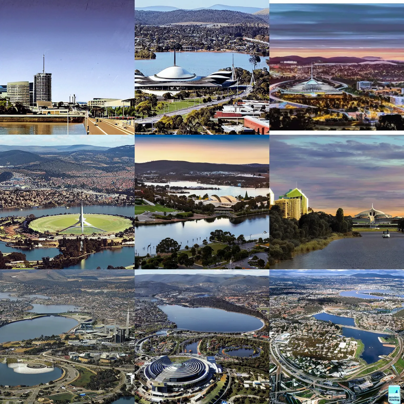 Prompt: photo of Canberra in the future, year 2070