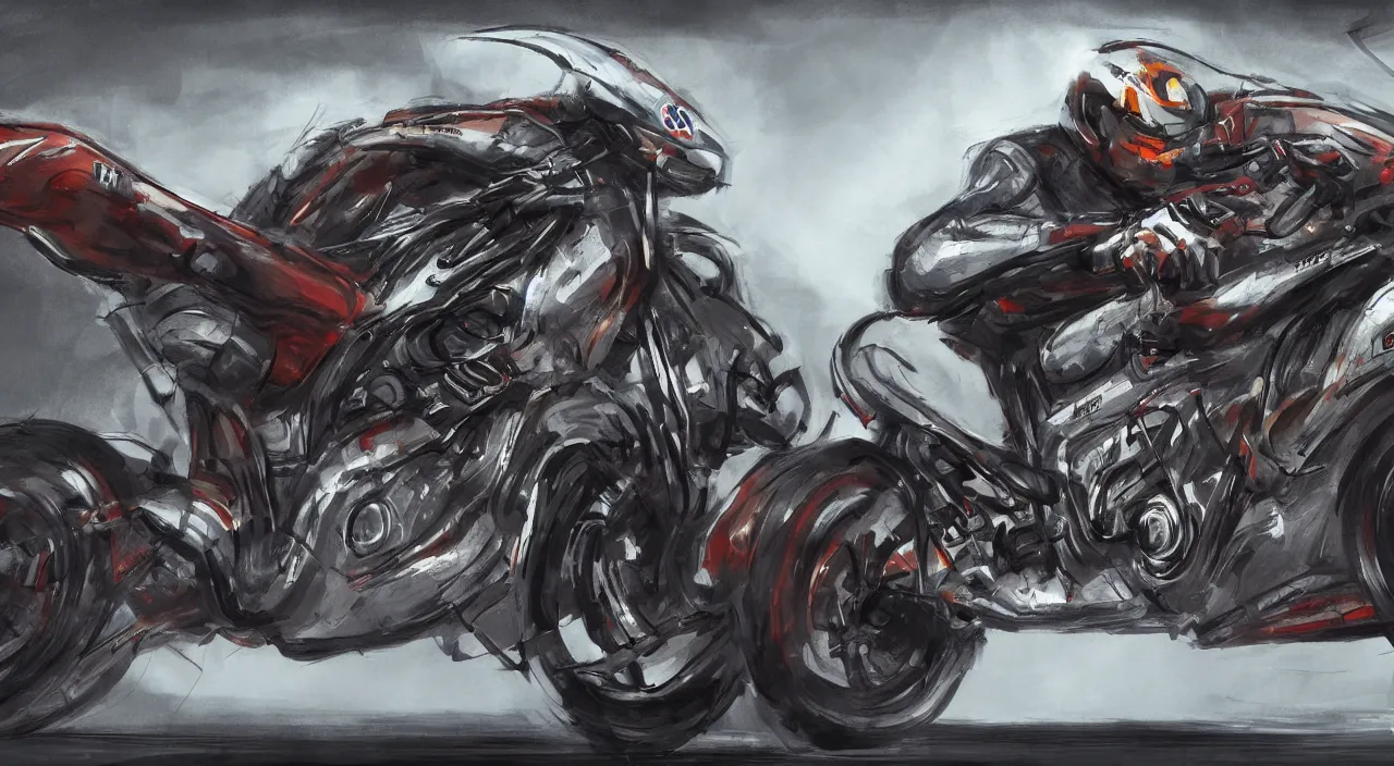 Prompt: concept art of an race motorcycle, high detail, high definition, 8k