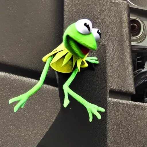 Prompt: kermit the frog doing a sick kickflip, fisheye lens, hd, 4 k, cinema definition, award winning details,