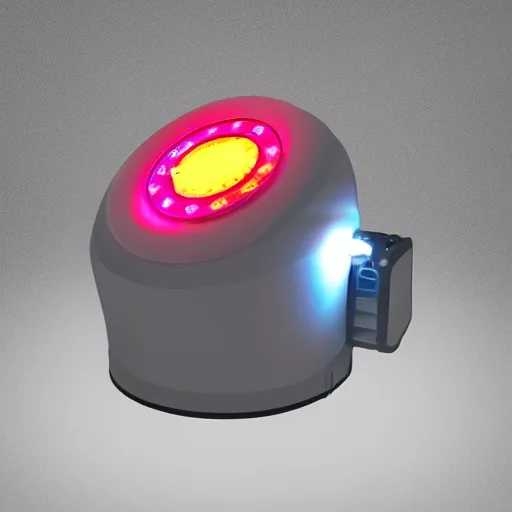 Prompt: small electronic futuristic movie prop with led lights