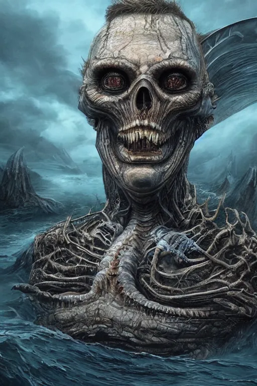 Image similar to elon musk as a scary sea monster, photorealistic, cinematic lighting, highly detailed, very intricate, by hr giger