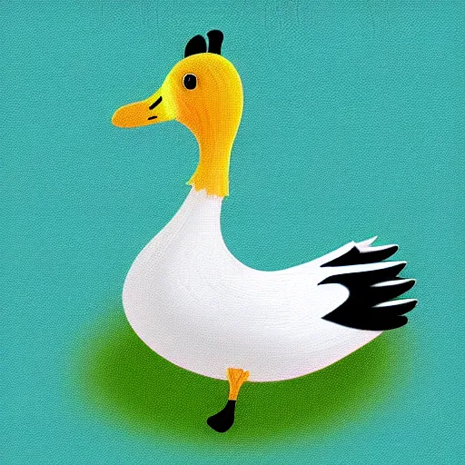 Image similar to cute goose, full body, digital paint, sticker