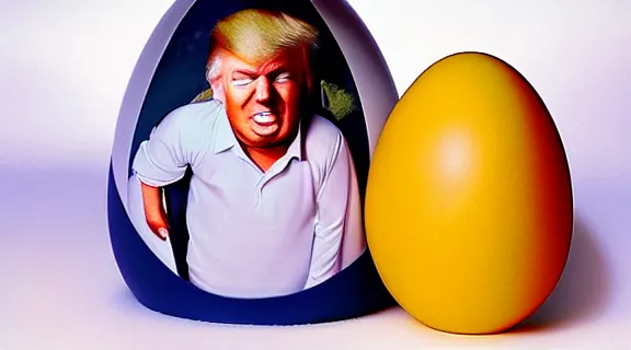 Image similar to Donald Trump in an eggshell photographed by Anne Geddes