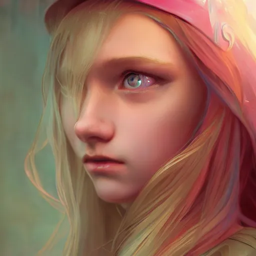 Prompt: a photorealistic dramatic fantasy render of adorable young girl with blonde hair and blue eyes, in pink mini skirt, by wlop, artgerm, greg rutkowski, alphonse mucha, beautiful dynamic dramatic dark moody lighting, shadows, cinematic atmosphere, artstation, concept design art, octane render, 8 k