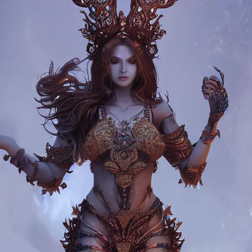 Image similar to princess of fire, godly, beautiful, intricate, hyper detailed, octane, 4 k