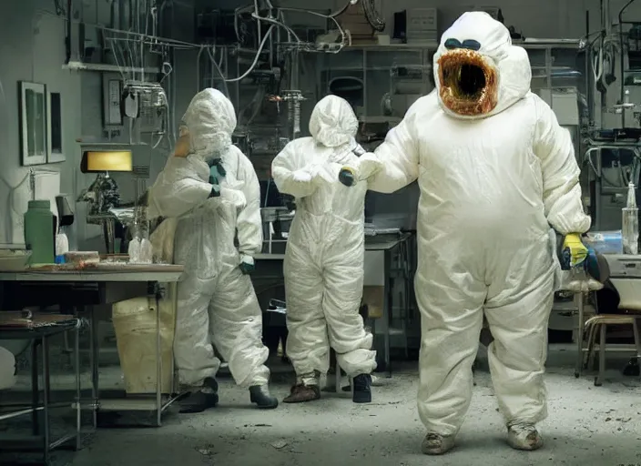 a massive gelatinous flesh creature grows out of Stable Diffusion