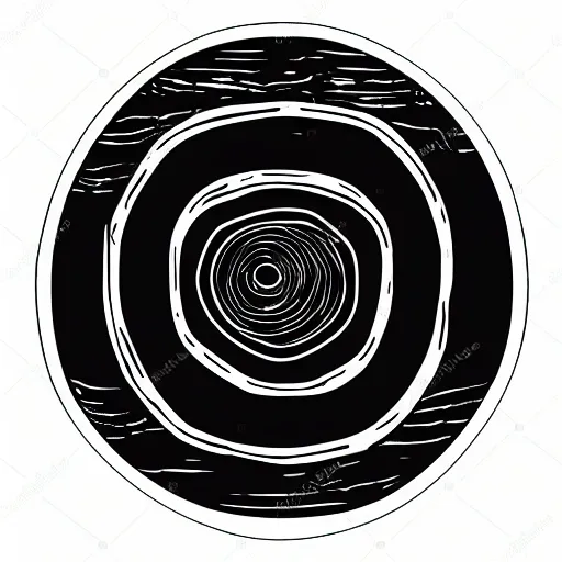 Image similar to simple logo of a circle, tree trunk cross section with age rings