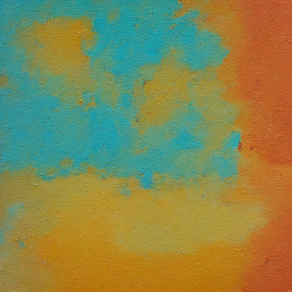 Prompt: texture of thick creamy impasto oil paint, colours cream teal ochre