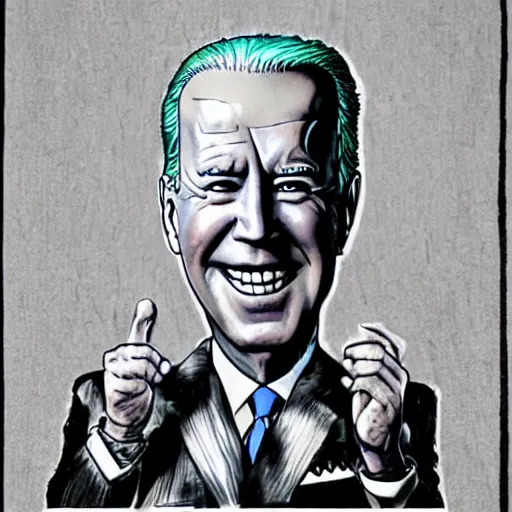 Image similar to freaky portrait of Joe Biden by Ed 'Big Daddy' Roth