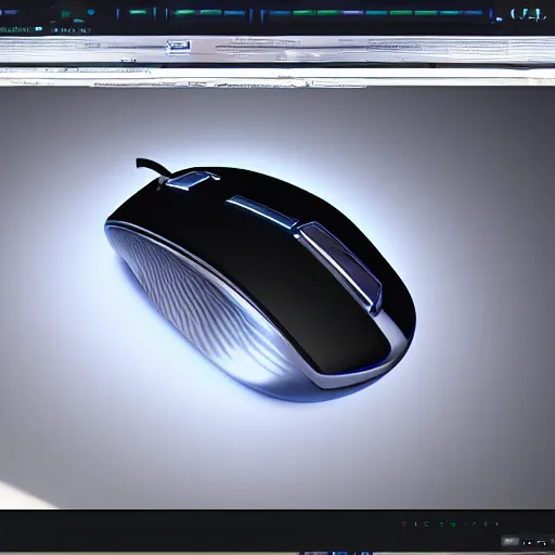 Image similar to futuristic computer mouse, product design by testa, sci-fi, studio lighting, unreal engine 5, product concept