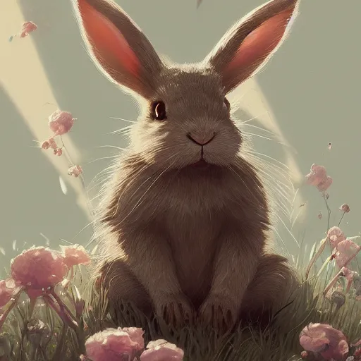 Image similar to cute rabbit by victo ngai and andreas rocha and greg rutkowski trending on artstation unreal engine 8 k hd wallpaperjpeg artifact blur