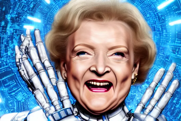 Image similar to cybernetic betty white