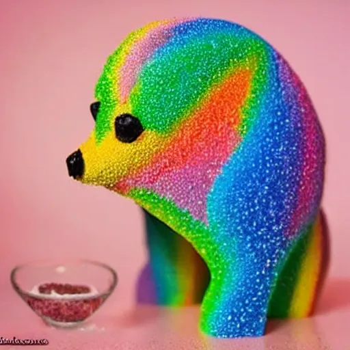 Image similar to colorful sugar sculptures of different cute animals