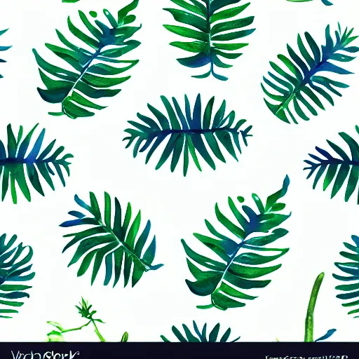 Image similar to repeating pattern seamless. watercolor. tropical palm leaves