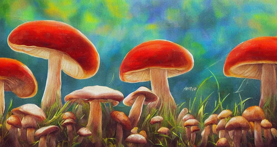 Image similar to a beautiful painting of mushrooms by Tokio Aoyama, Mario Martinez, David Normal