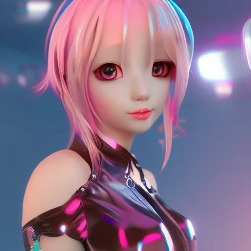 Prompt: beautiful cybercandy girl anime in 3 d, cgsociety, octane render, style trending on artstation