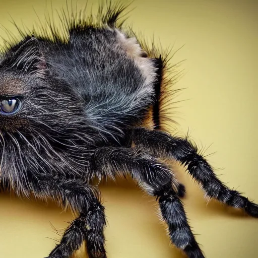 Image similar to photo of a hybrid between a cat and a tarantula