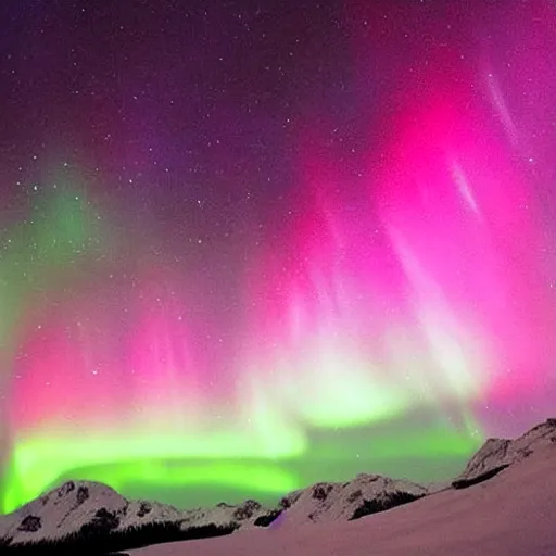 Prompt: Northern lights in space, otherworldly, galaxies and stars, colorful night sky
