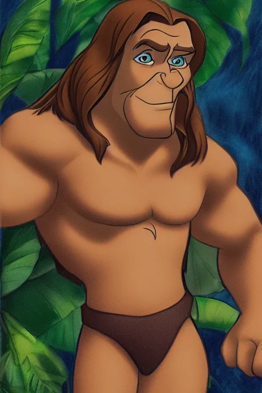 Image similar to disney's tarzan, solo portrait, ✏🖼