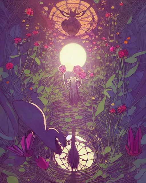 Image similar to the platonic ideal of flowers, sprouting, insects and praying of cletus kasady carnage davinci mandala ponyo alice in wonderland dinotopia watership down, hollow knight, d & d, fantasy, ego death, mdma, dmt, psilocybin, concept art by greg rutkowski and simon stalenhag and alphonse mucha