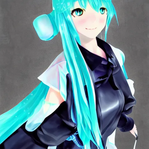 Image similar to Hatsune miku by Nikolay Suetin